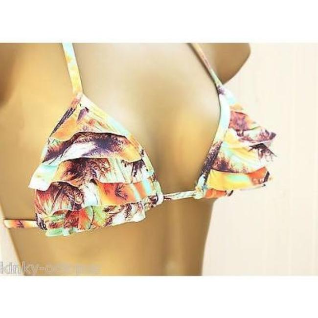Kinky Octopus, Palm Sunset, Triangle Frill Bikini Top