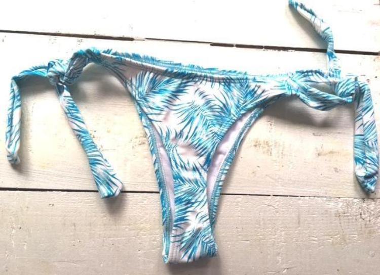 Blue Palm Bikini Thong