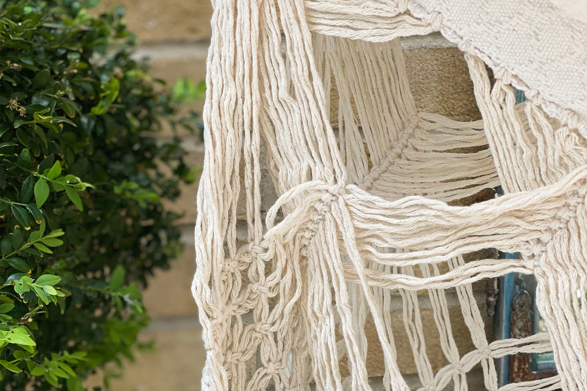 Bahia Cream Cotton Double Hammock