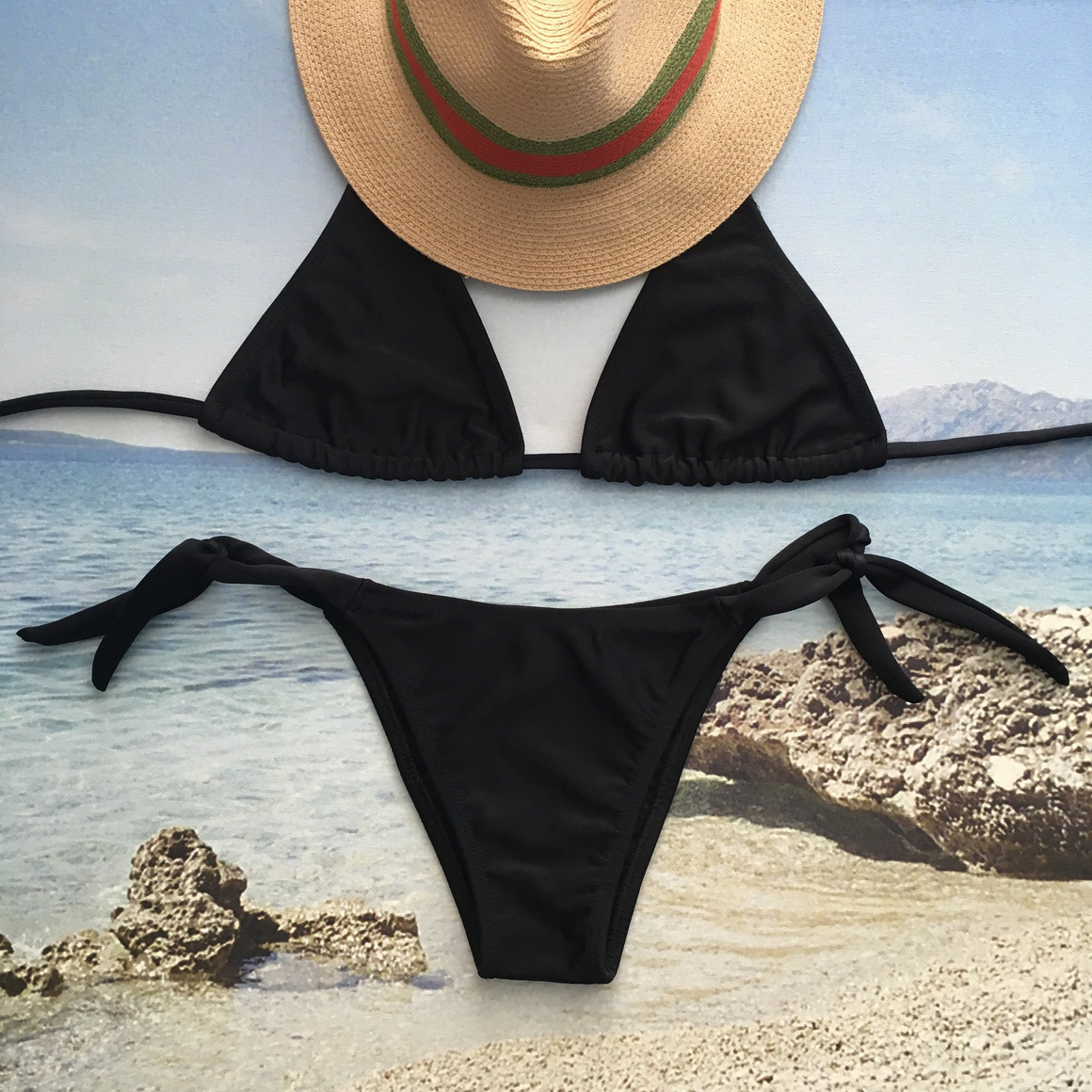 Kinky Octopus Black Tie-Side Thong